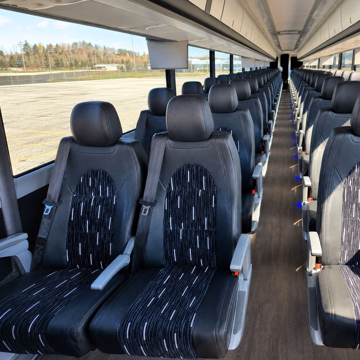blaine charter bus rental interior